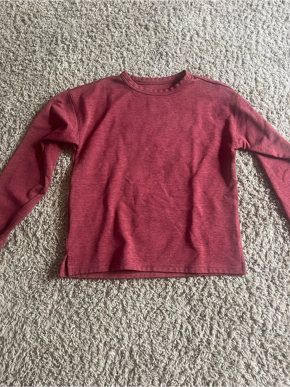 Kids Long-Sleeve Athletic Crewneck Top - Red